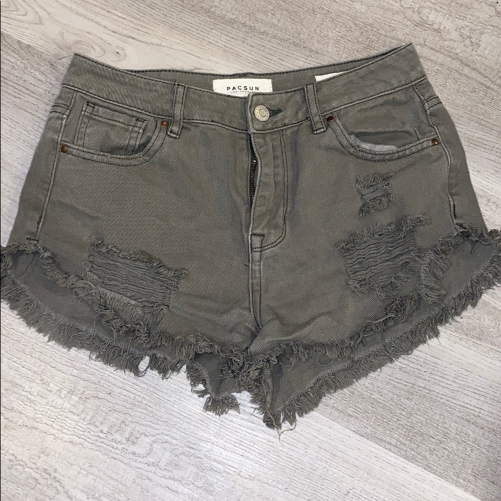 Dark Green Pacsun High Rise Festival Shorts